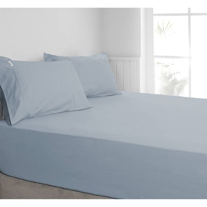 Algodon Mega King Bed 300TC Cotton Fitted Sheet Combo Faded Denim w/Pillowcases