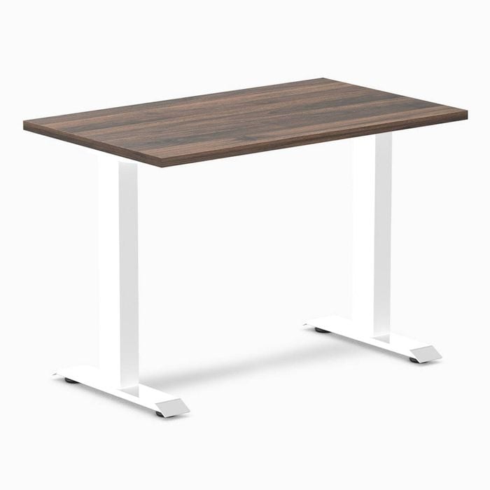 Desky Fixed Height Mini Jarrah Legno Desk 1000x600mm White Leg