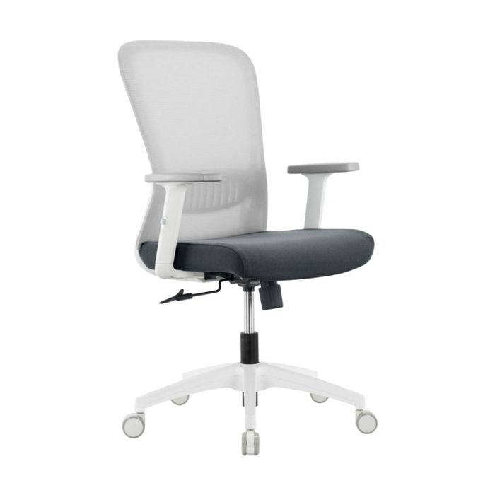 Sabia Aston Pre-Assembled Grey/White Chair Ergonomic Office Seating Mesh