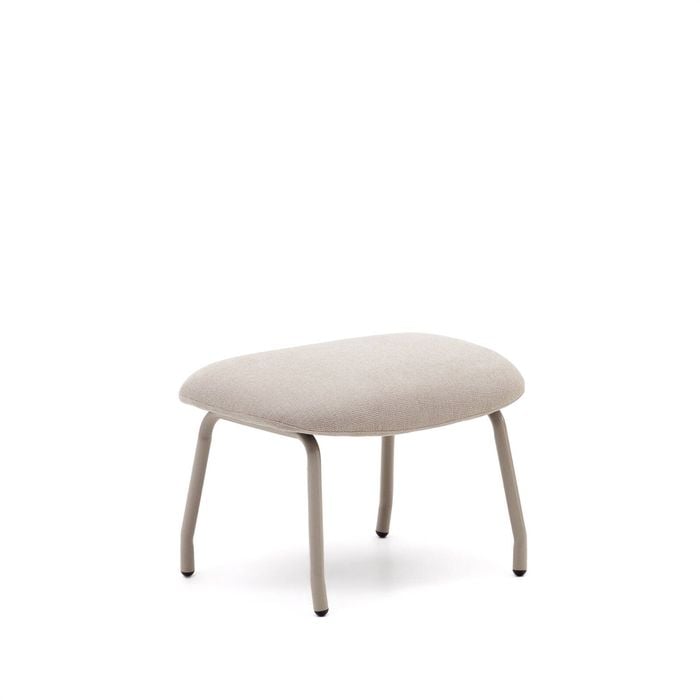 Belina beige footrest in steel with white finish