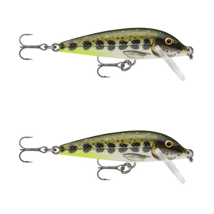 2x Rapala 5cm Countdown Sinking Hardbody Balsa Fishing Lures - OGreen Muddler
