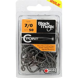 Black Magic C Point Fishing Hook 50x Charter Pack 7/0