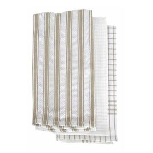 3PK J. Elliot Gardenia Tea Towels 50x70cm Taupe