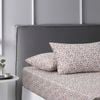 Accessorize Bedroom Collection King Gold Lisa Ochre Washed Cotton Printed Fitted Sheet Set