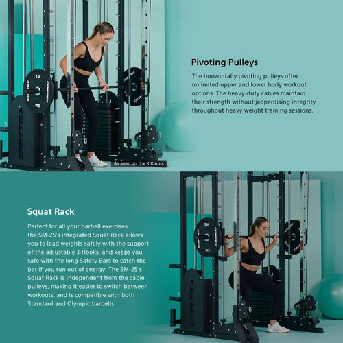 CORTEX SM25 Multi Gym (Dual Stack Functional Trainer, Smith Machine ...
