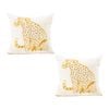 SOGA 45cm White Throw Pillow – Light Luxury with Golden Leopard Design