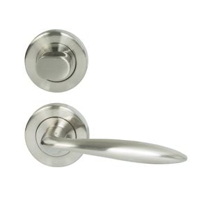 Tivoli Satin Nickel Separate Turn Privacy Set Door Handles