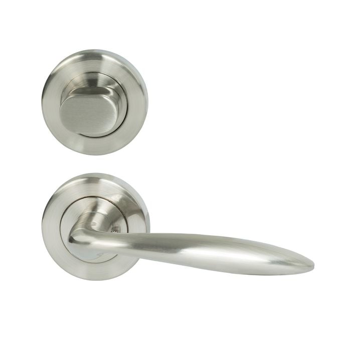 Tivoli Satin Nickel Separate Turn Privacy Set Door Handles