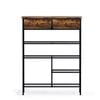 Ufurniture 4 Tier Shoe Rack Shoe Storage Organizer Shoe Stand Console Table, 76*30*98cm,  Rustic Brown+Black