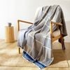CottonMore Soft Cotton Knitted Blanket Sofa Bed Checker Pattern Throw Rug 130x180cm