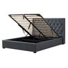 Foret Bed Frame Double Gas Lift Storage Base Bedroom Furniture Fabric Grey Gray Dark