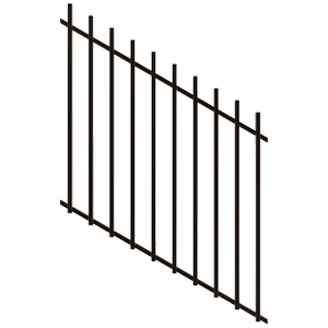 ProtectorAl 350 - 1200 x 1200mm Black Raked 16-30º Batten Pool Fence Panel