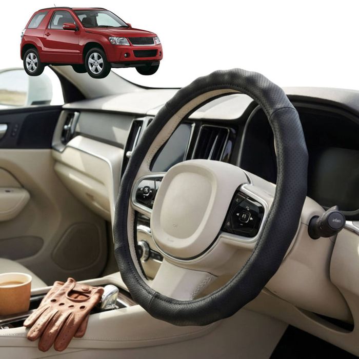 Australian Goose Steering Wheel Cover for Suzuki Grand Vitara 2005 - 2015 (3-Door) Circle Black
