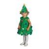 Christmas Tree Festive Halloween Costume Dress for Kids with Hat Pom Poms and Star, Small