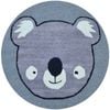 Handmade  BEAR Wool Rug-6434-Grey-100x100cm