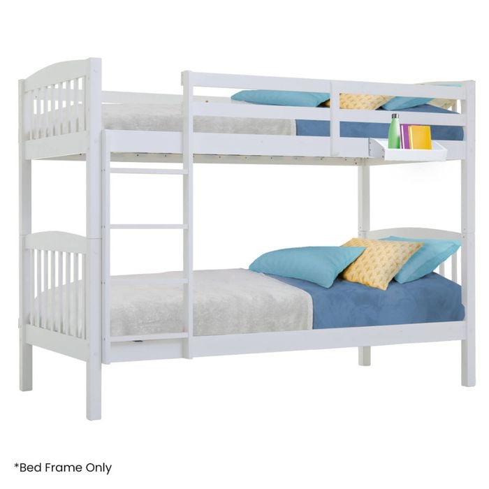 Kingston Slumber Wooden Kids Bunk Bed Frame, Modular Design, Convert to Single Beds, White