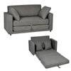 Advwin 130cm 2 Seater Sofa Bed 2 in 1 Convertible Linen Fold Out Loveseat Sleeper Grey