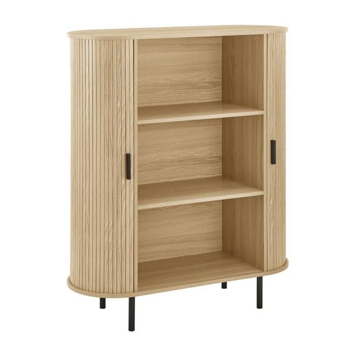 Kayla Cabinet Cupboard Storage 2 doors 3 levels oak woodgrain