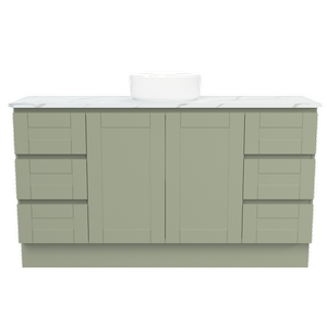 New England Joinery 1500mm Diadem Centre Basin SilkSurface Top Floor Standing Vanity
