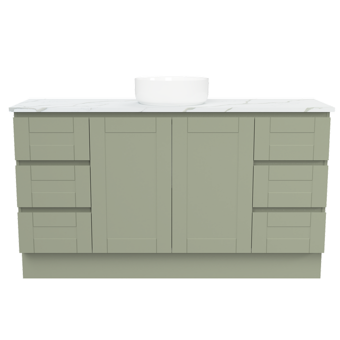 New England Joinery 1500mm Diadem Centre Basin SilkSurface Top Floor Standing Vanity