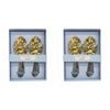 2x 2pc LVD Tropical Decorative Metal Spreaders 14.5x10.5cm - Silver/Gold