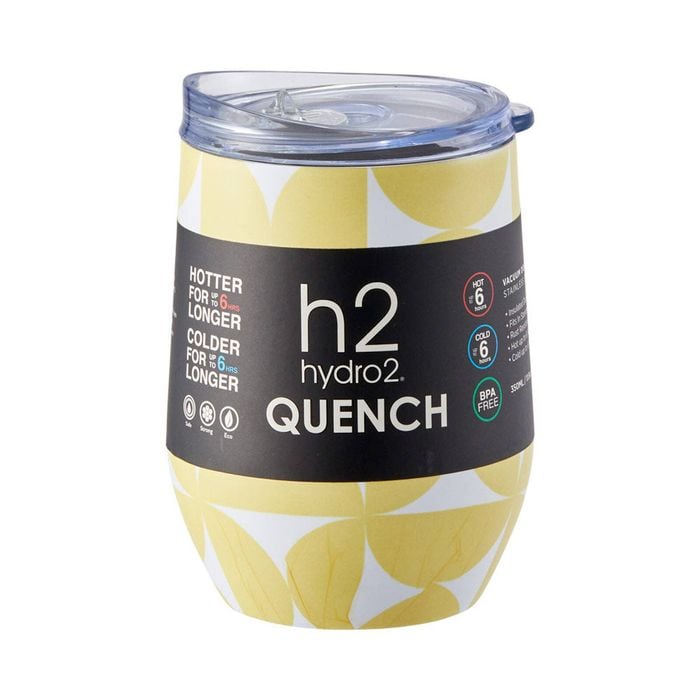 H2 Hydro2 H2 Quench Wine Tumbler 350ml - Yellow Geo