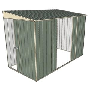 Build-a-Shed 1.5 x 3 x 2m Double Sliding Side Door Skillion Shed - Green