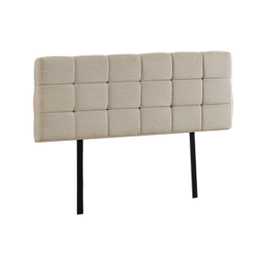 Linen Fabric Double Bed Deluxe Headboard Bedhead - Beige