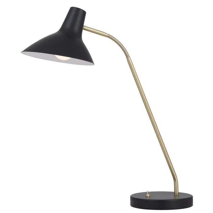Telbix Farbon Contemporary Table Desk Lamp Light Metal Black Brass Matt