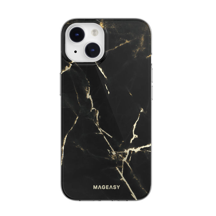 Mageasy Marble Case (MagSafe) For iPhone 14 - Pearl Black