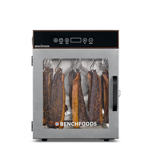 Benchfoods Food Dehydrator 10 Tray Biltong Bundle - Cube | 0-199 hrs | Food-Grade Stainless Steel, Tempered Glass