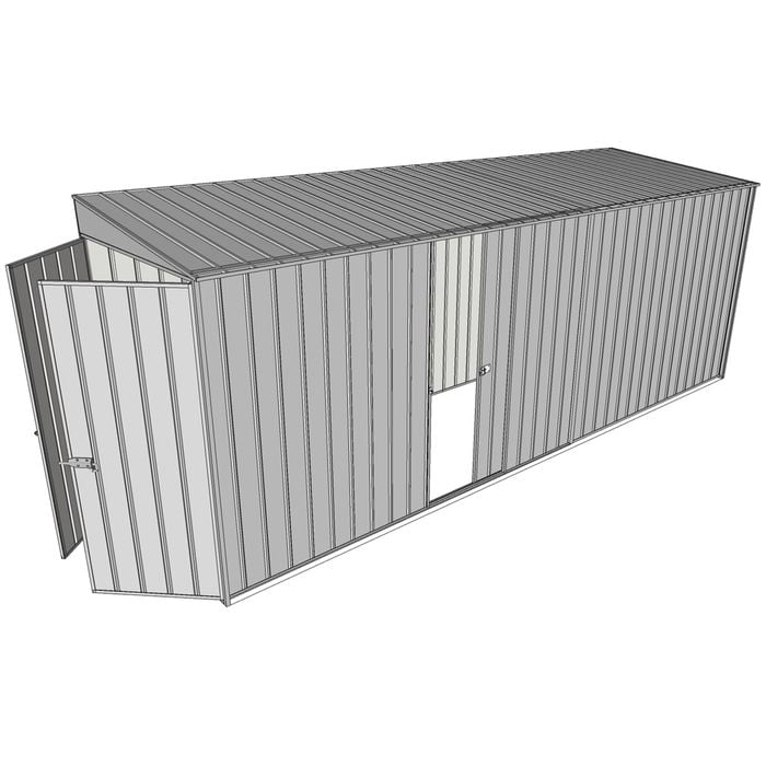 Build-a-Shed 1.5 x 5.2 x 2m Single Sliding Side Door Skillion Shed - Zinc