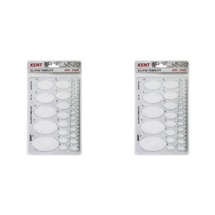 2x Kent Template Ellipse Home/school Stationery Technical Drawing/design Set