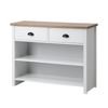 Oikiture Console Table Wood Sofa Table Hall Side Entry with 2 Drawers
