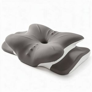 Familand Memory Foam Cervical Neck Pillow in Grey