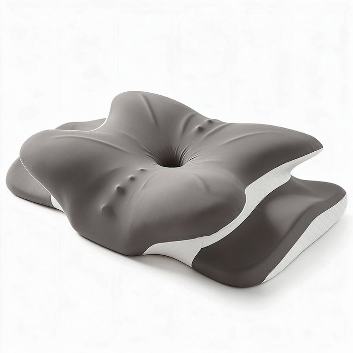 Familand Memory Foam Cervical Neck Pillow in Grey