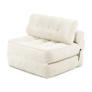 Advwin 3-in-1 Floor Folding Sofa Bed Convertible Sleeper Chair w/ Pillow Single Corduroy Lazy Sofa Couch Mattress Beige