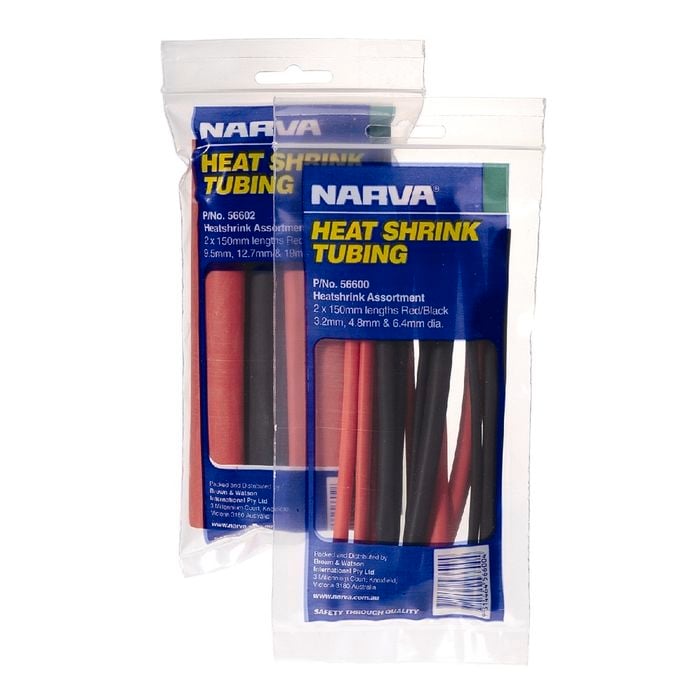 Narva 3.2-6.4mm Red/Black Assorted Heatshrink Tubing - 6.4mm