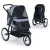 Costway Pet Stroller Foldable Cat Cart Dog Carrier Cage Travel Pushchair