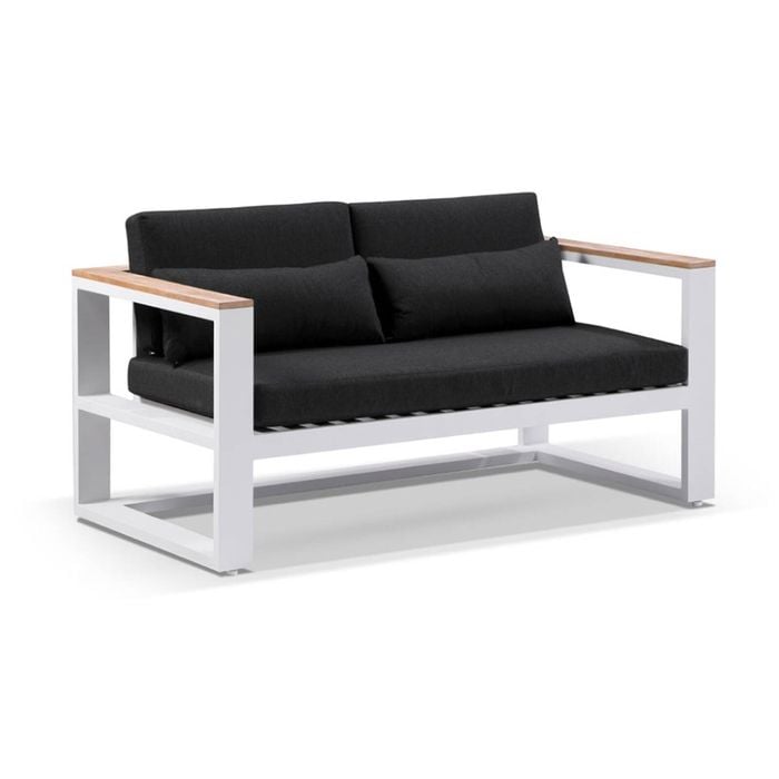 Balmoral 2 Seater Outdoor Aluminium And Teak Lounge