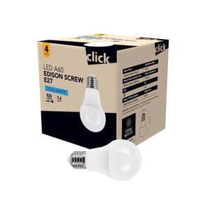 Click A60 ES LED 810lm Cool White 7.4W Globe - 4 Pack