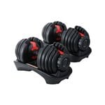Everfit 2Pcs 24kg Adjustable Dumbbell Weight Plates Set