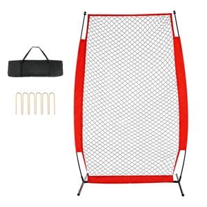 VEVOR Screen Baseball Red Body Protector Portable Batting with Carry Bag & Ground Stakes