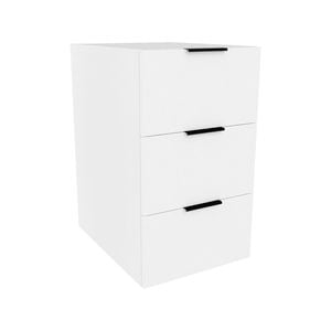 Lugna 768 x 450 x 580mm White 3 Drawer Storage Cabinet