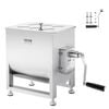 VEVOR Manual Meat Mixer Silver 30L Stainless Steel with Lid Handle Gear Reducer Ground Beef