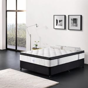 Breeze Mattress Bed 5 Zone Plush Memory Foam Euro Top Pocket Spring Organic Cotton 32cm