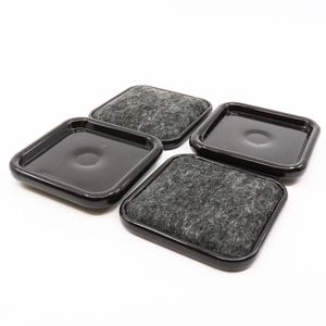 Surface Gard 48mm Brown Square Carpet Base Castor Cups - 4 Pack