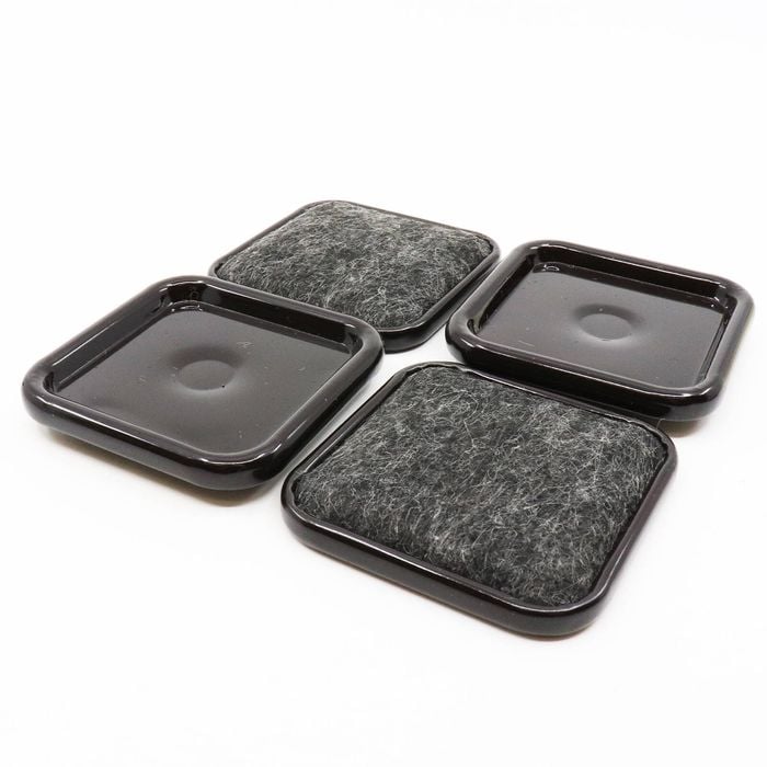 Surface Gard 48mm Brown Square Carpet Base Castor Cups - 4 Pack