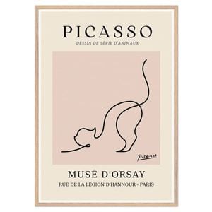Galrie Picasso's Elegant Cat Art Print Premium Museé d'Orsay Collection for Home Decor, Wood Frame, A3 30 x 42cm (12 x 16inch)