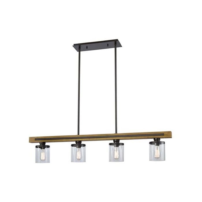 CLA Lighting METI Warm Chestnut Wood Pendant Light - Bar
